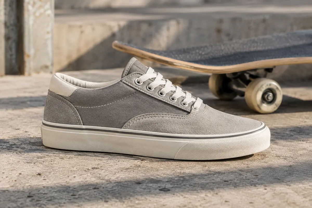 Profil de baskets de skate montrant une semelle vulcanisée