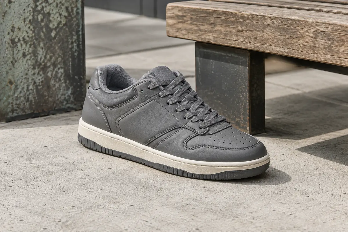 Sneaker New Balance 480 en cuir Castlerock, inspirée du basketball, avec semelle extérieure en caoutchouc.